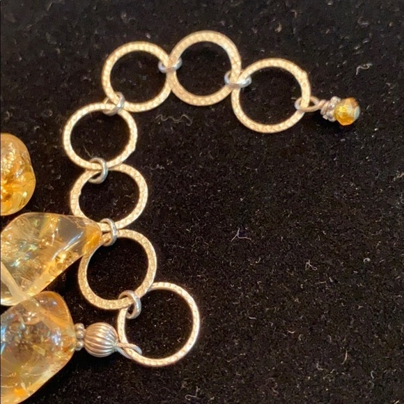 Citrine Tumbled Nugget Collar Necklace Artisan - Picture 9 of 15